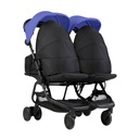 Mountain Buggy nano duo double lightweight buggy fitted with two newborn cocoons in colour blue_nautical blue