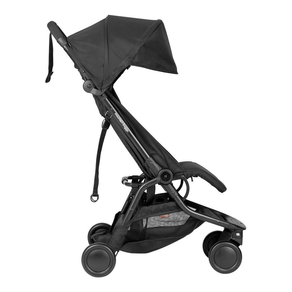 mountain buggy nano travel buggy in colour black side on showing upright seat position_black