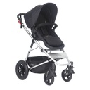 mountain buggy cosmopolitan in toddler mode with extended sunhood - front facing 3qtr view - mountainbuggy.com - fabric colour_black